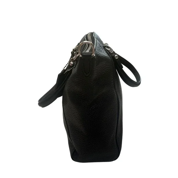 Coach Prairie Satchel Black Pebble Leather Crossbody Bag 58874 - Picture 8 of 12